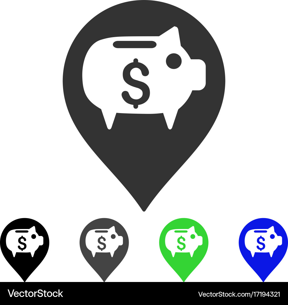 Piggy bank pointer icon Royalty Free Vector Image