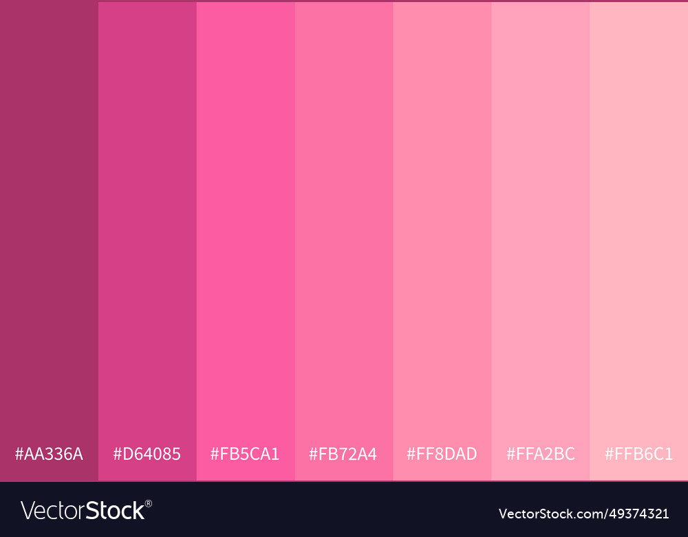 Pink gradient color palette Royalty Free Vector Image