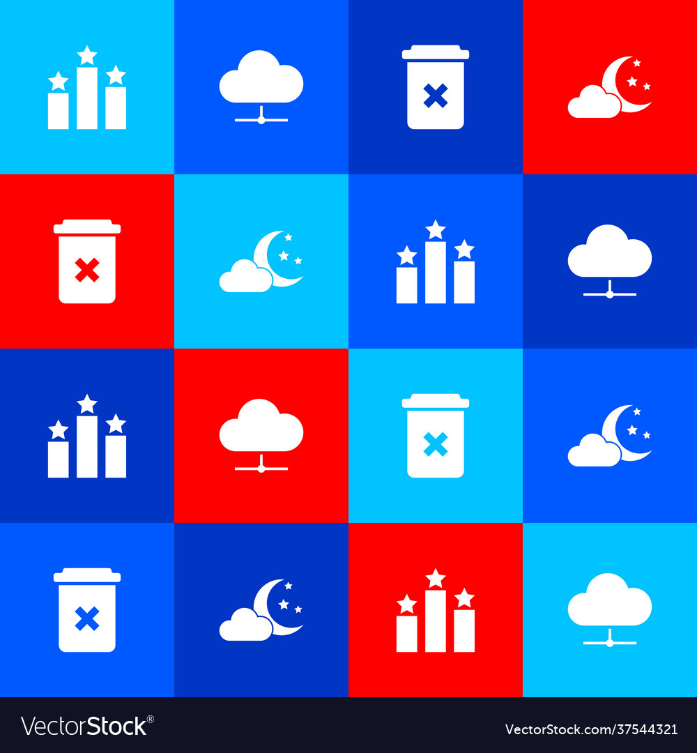 Set Ranking Star Netzwerk Cloud-Verbindung Müll