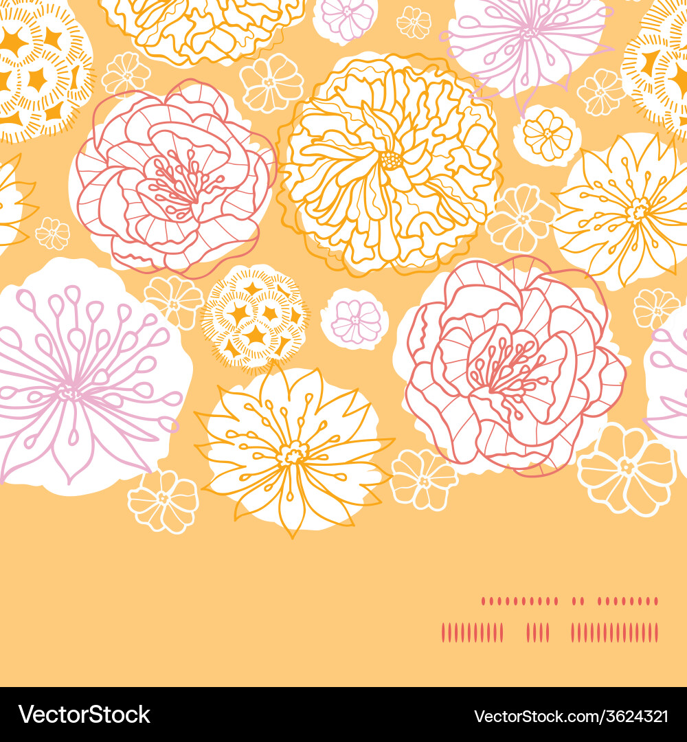 Warm day flowers horizontal frame seamless pattern