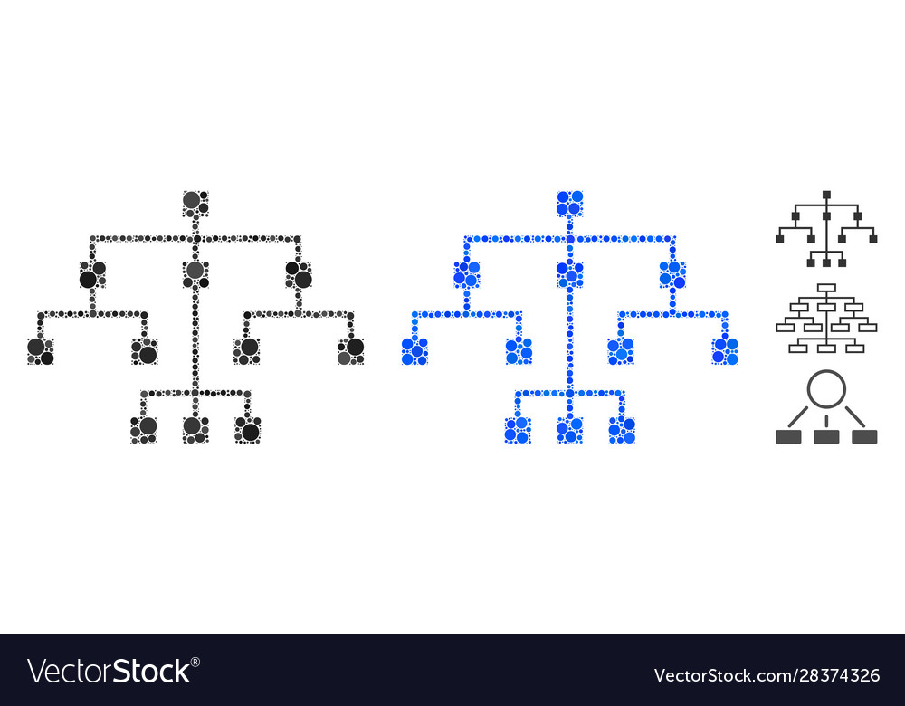 Algorithmic tree mosaic icon round dots Royalty Free Vector