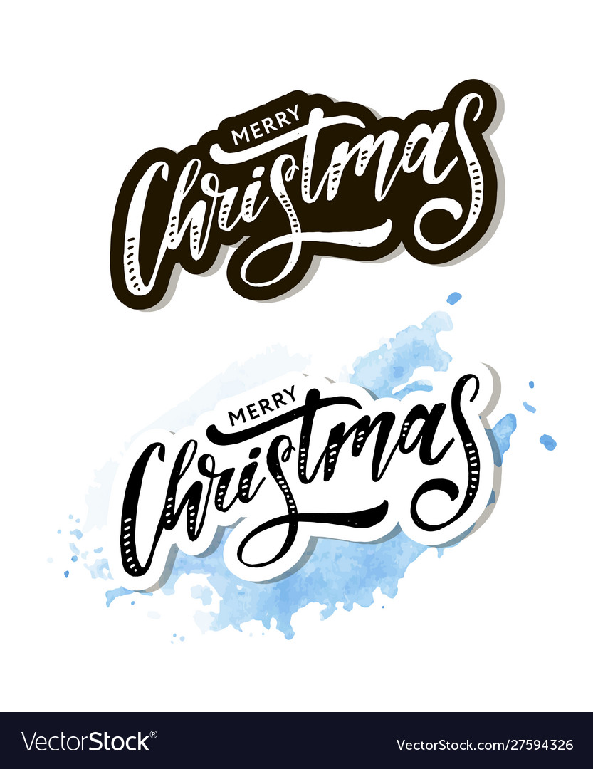 Christmas lettering calligraphy brush text Vector Image