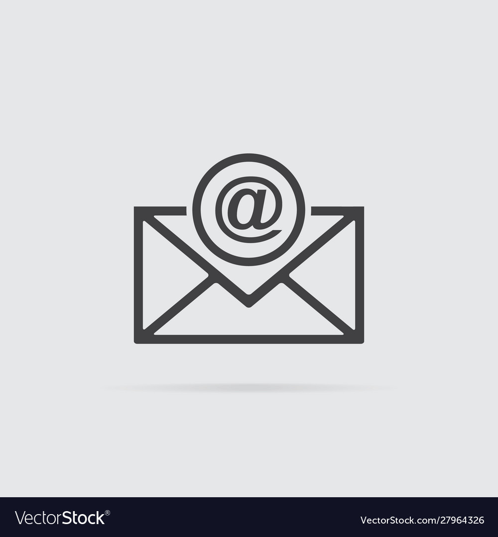 E-mail icon in flat style isolated on grey Vector Image