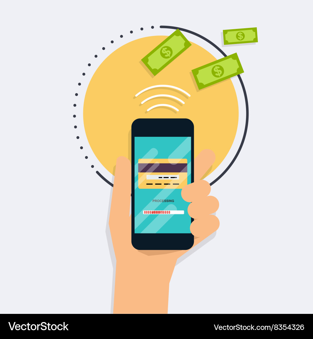 Flat design concepts of online payment metho Vector Image