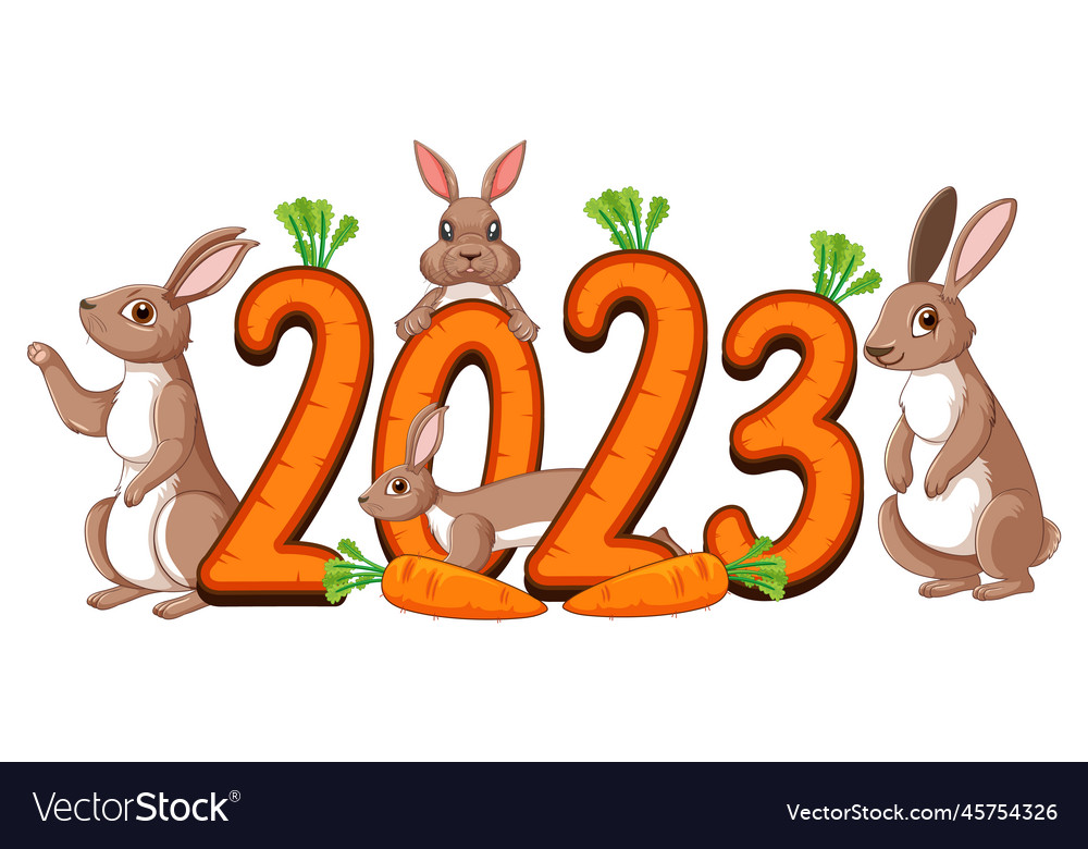 Happy new year 2023 text for banner design Vector Image