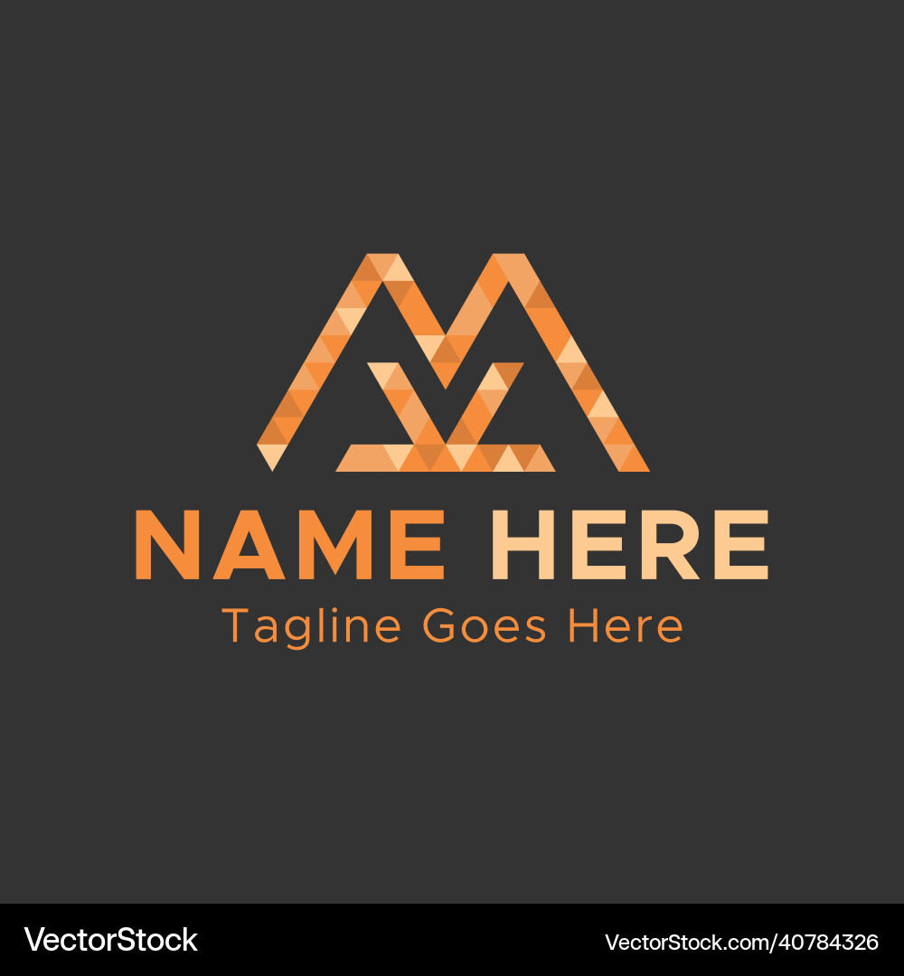 K and m letter logolight orange color Royalty Free Vector