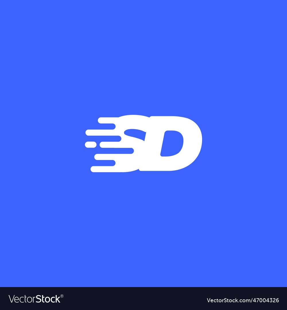 Letter sd fast speed technology modern logo design