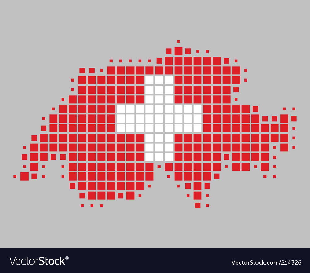 Map and flag of switzerland