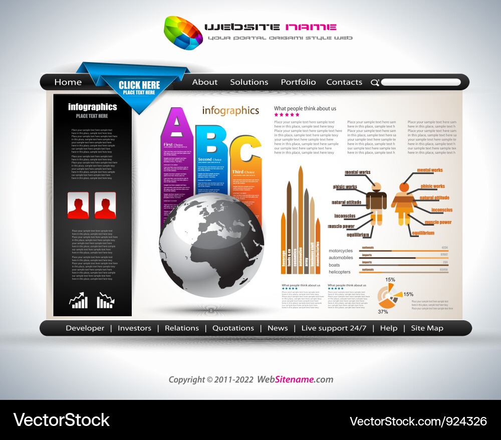 Website template Royalty Free Vector Image - VectorStock