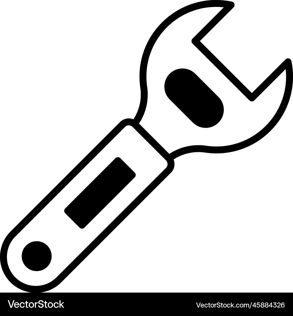Wrench solid icon style eps Royalty Free Vector Image