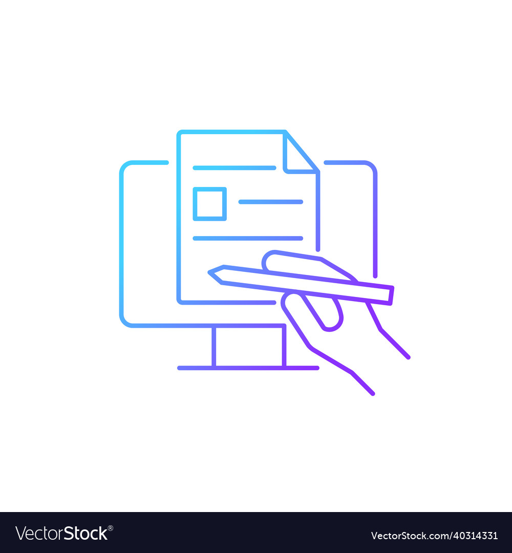 Digital writing gradient linear icon