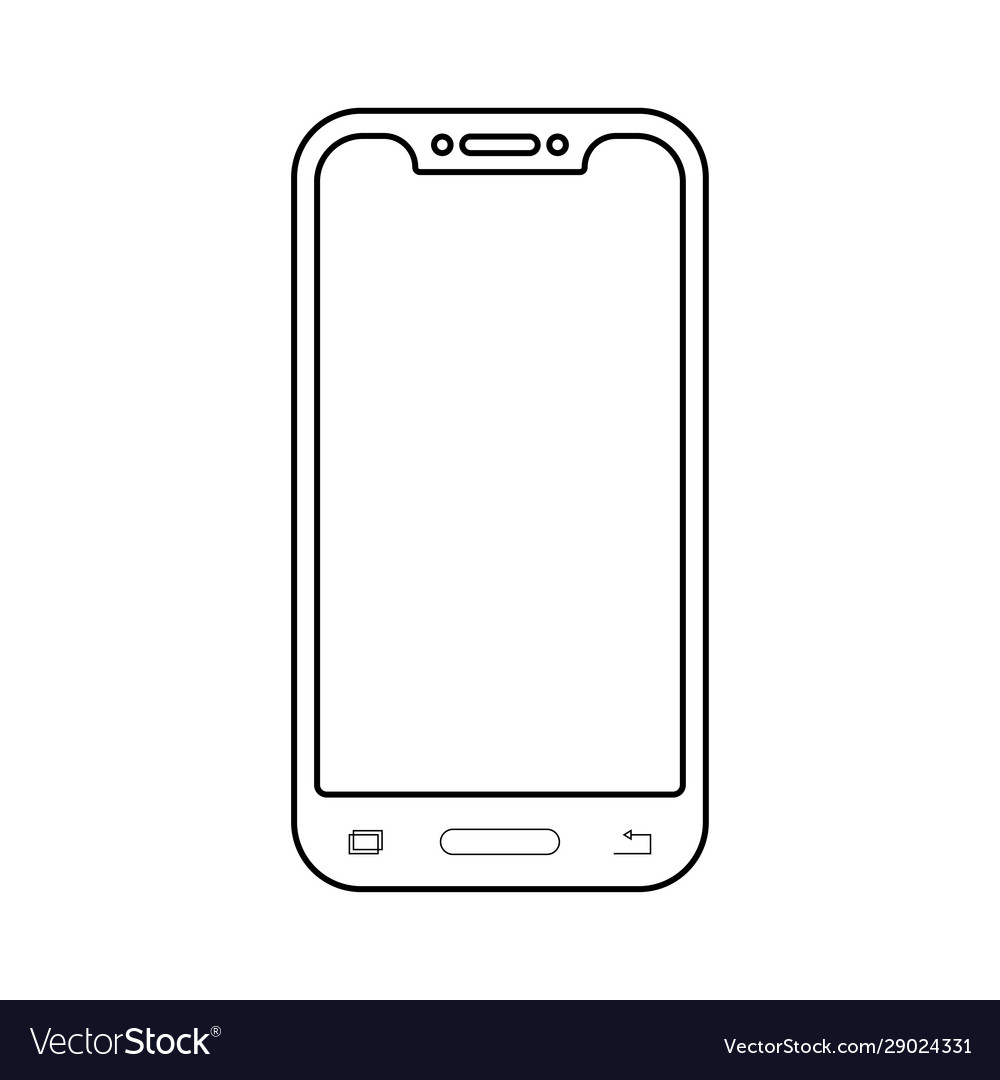 Mobile phone with a blank screen and flat style