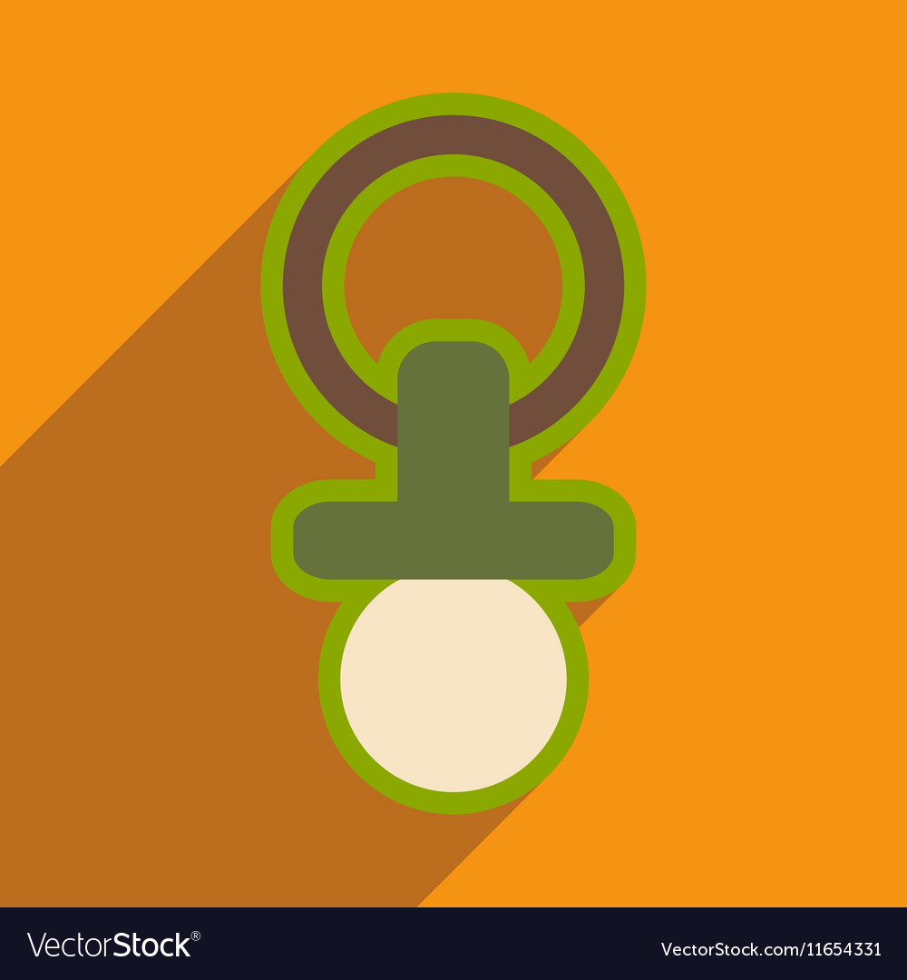 Modern flat icon with long shadow baby nipple