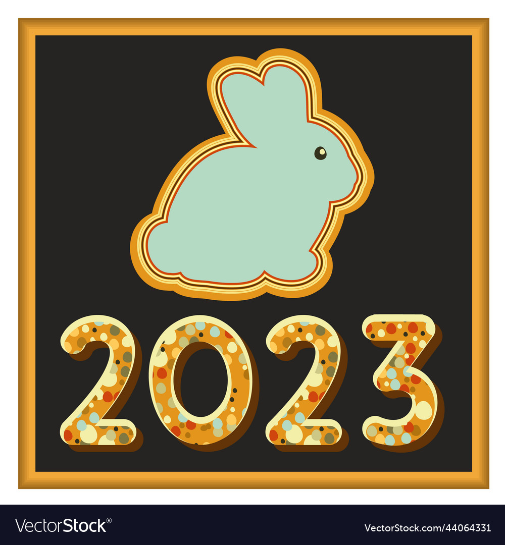 Poster 2023 chinese year of rabbit Royalty Free Vector Image