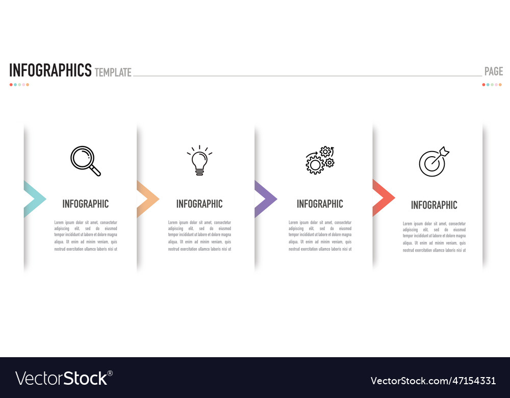 Rectangular paper origami infographic for business