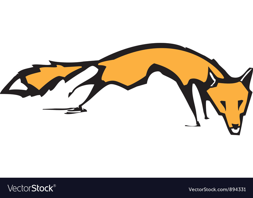 Running fox Royalty Free Vector Image VectorStock