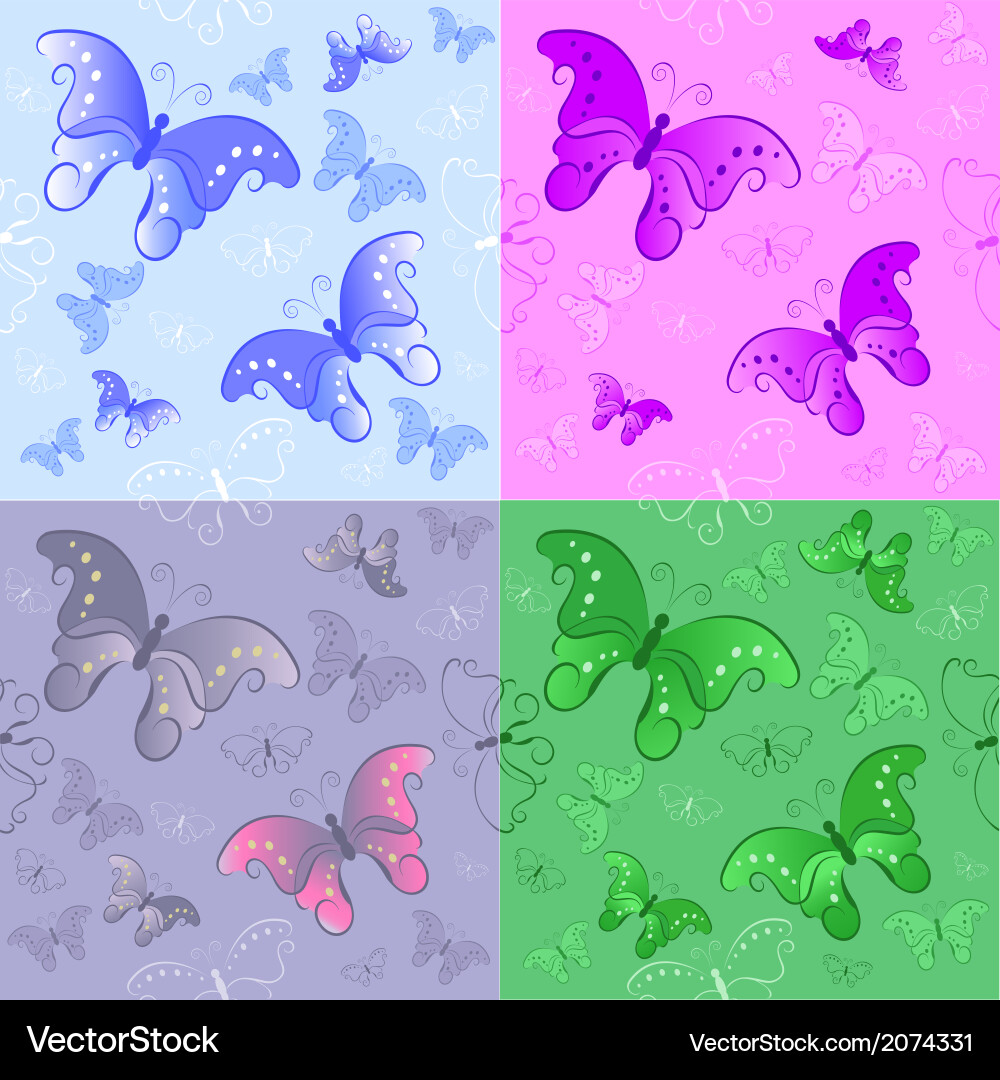 Seamless pattern from butterflies Royalty Free Vector Image
