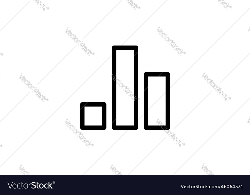 Simple graph icon white background Royalty Free Vector Image
