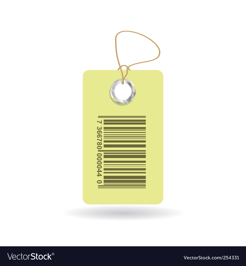 Tag with bar code Royalty Free Vector Image VectorStock