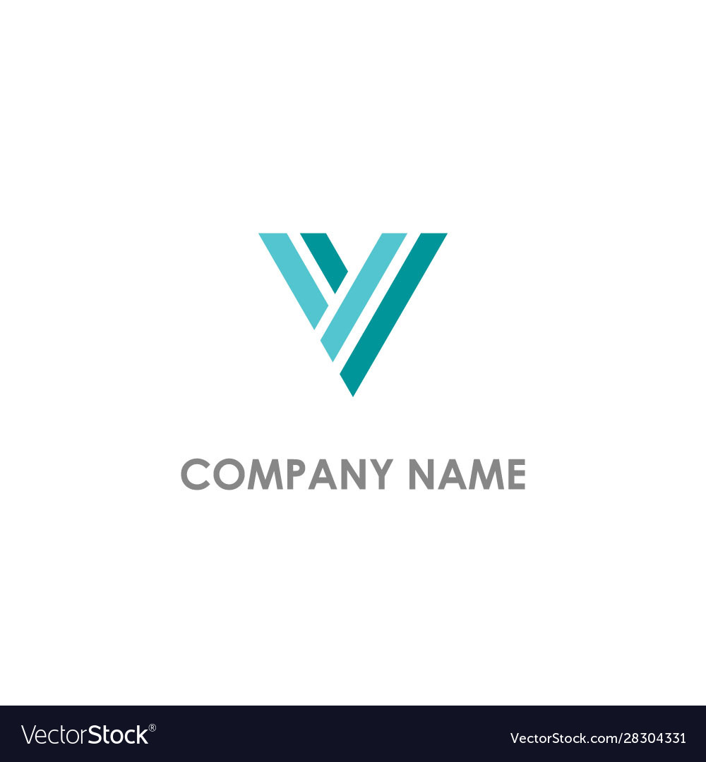 V initial company logo Royalty Free Vector Image