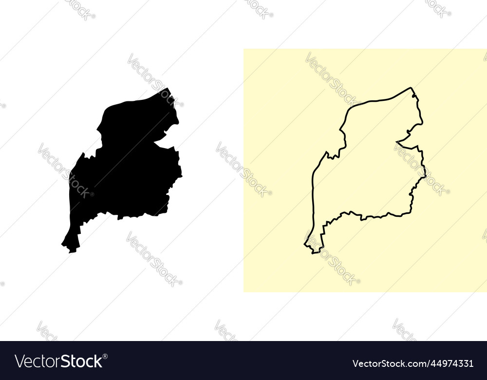 Ventspils map latvia europe filled and outline