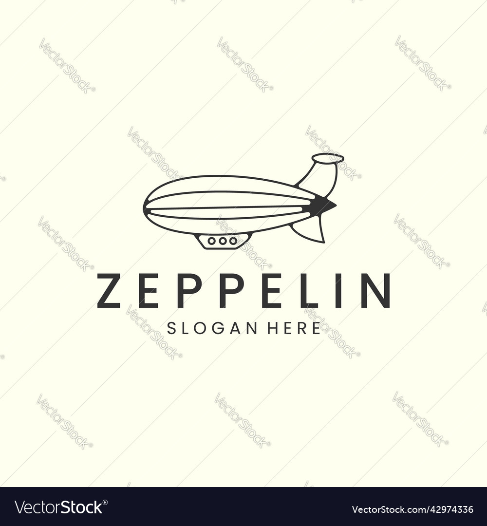 Blimp with linear style logo icon template design