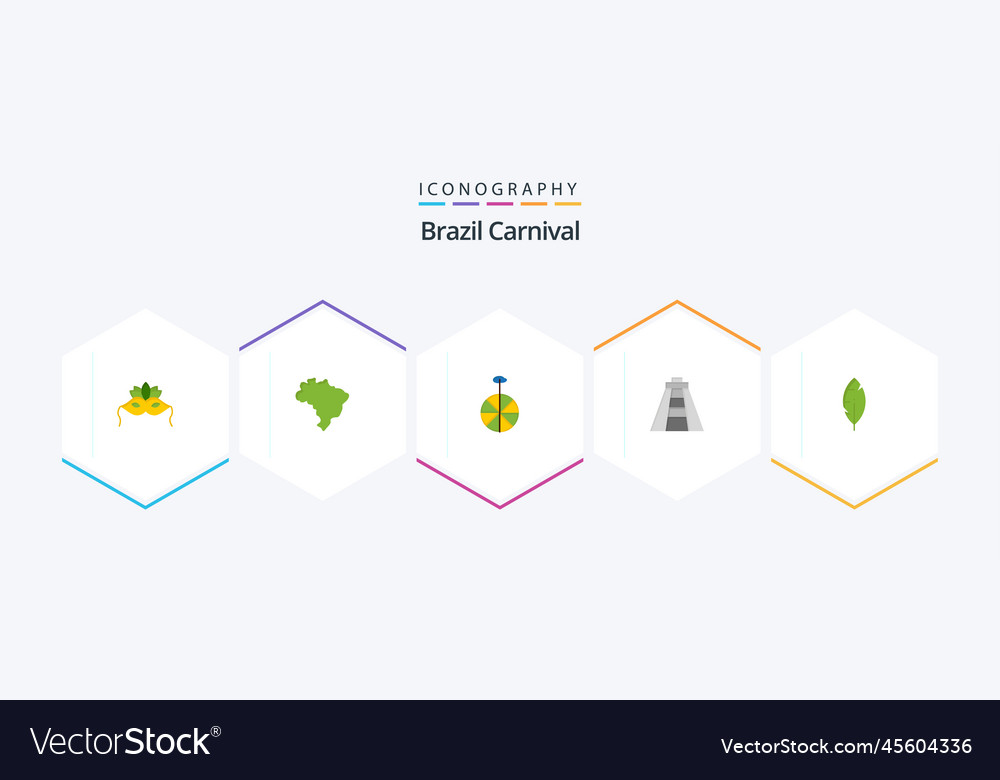 Brazil carnival 25 flat icon pack including