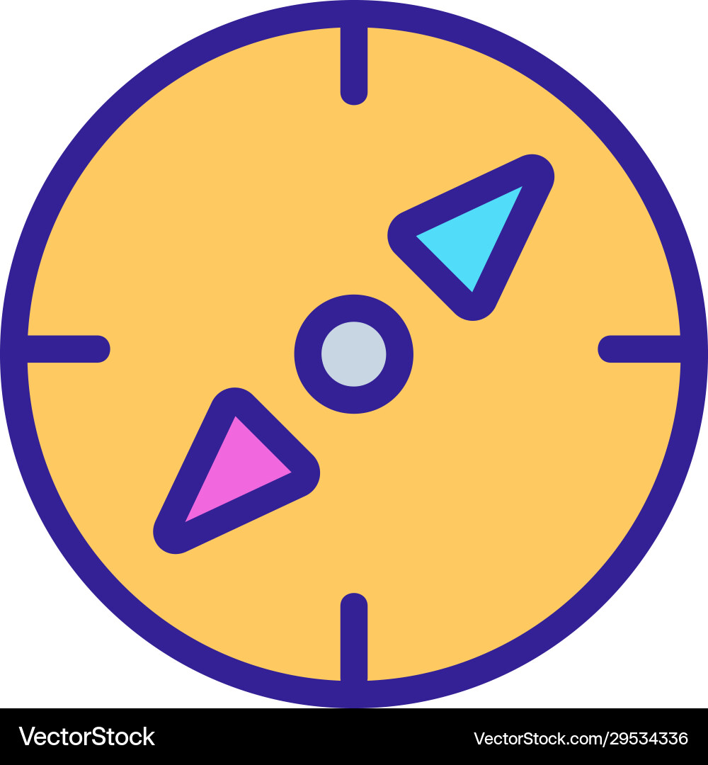 Compass tourist icon isolated contour Royalty Free Vector