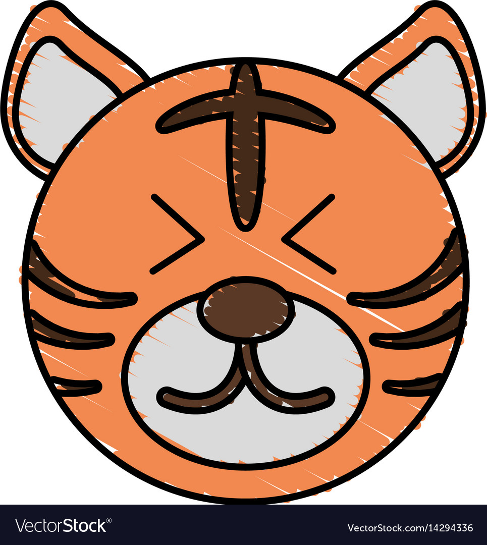 Cute tiger drawing animal