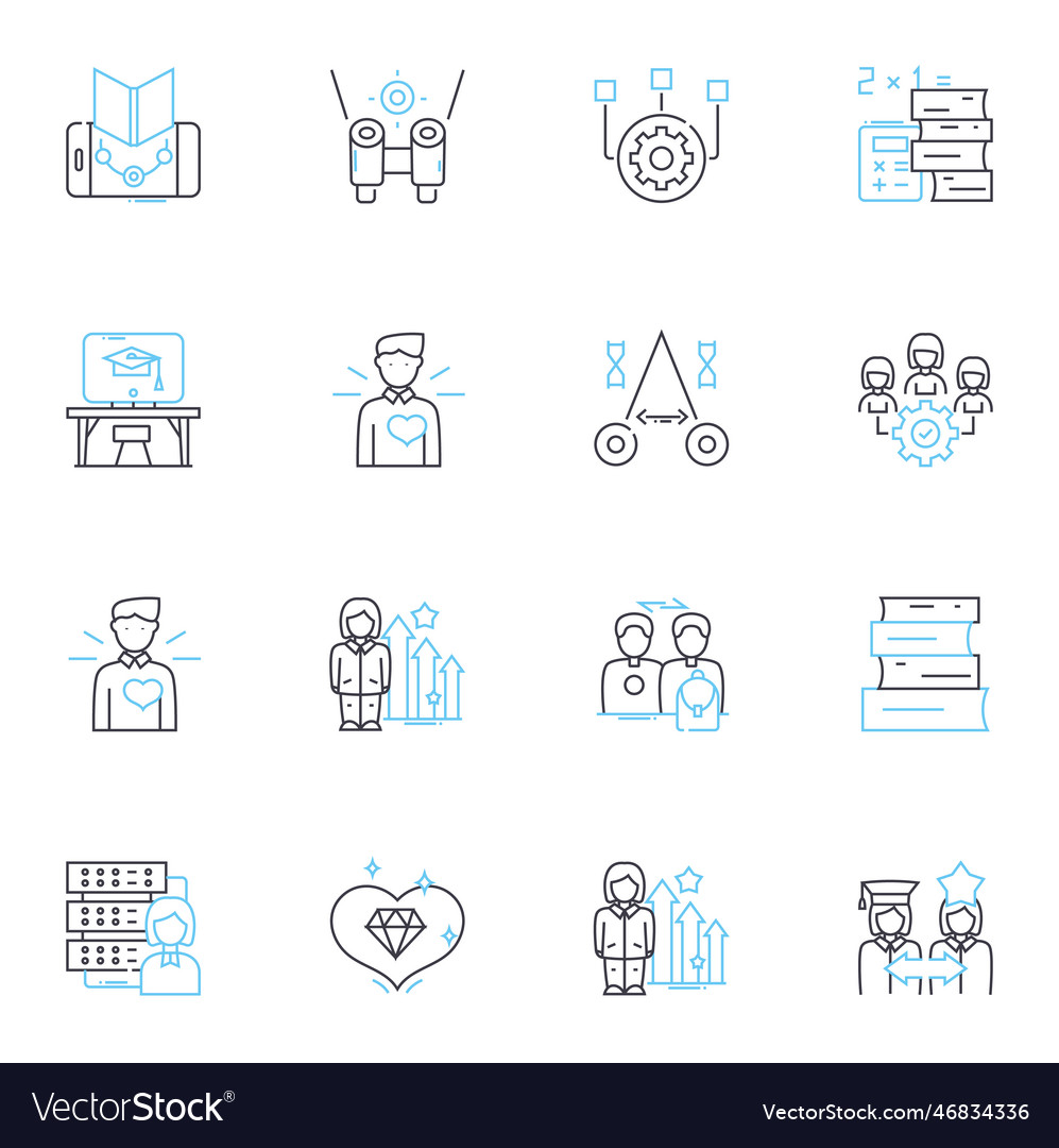 Generosity and outreach linear icons set altruism