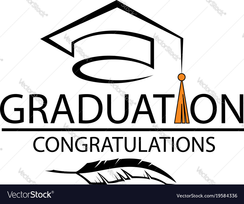 Graduation cap emblem Royalty Free Vector Image