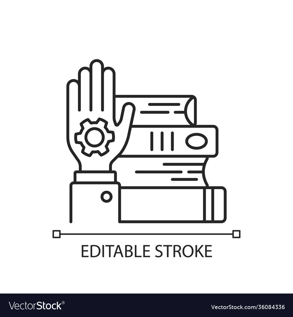 Hands-on learning linear icon
