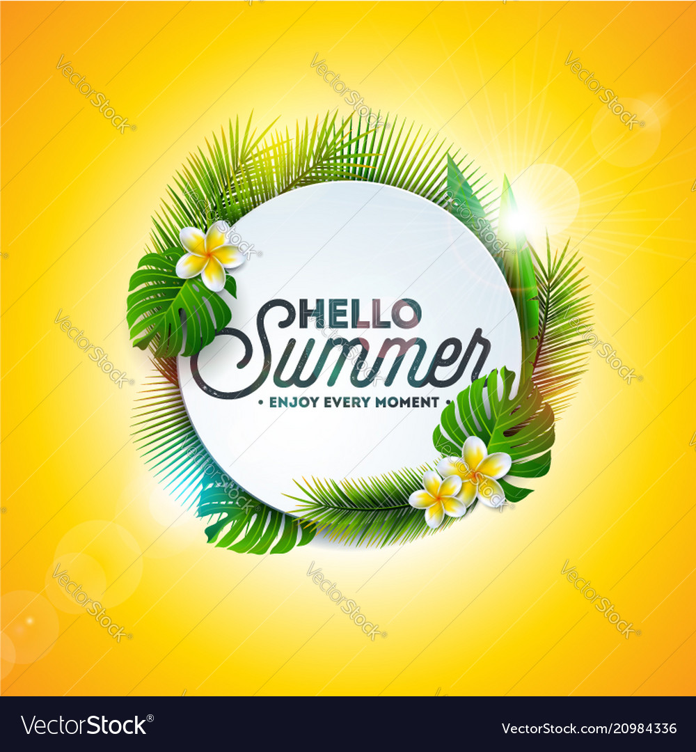 Hello Summer Holiday Typography Royalty Free Vector Image