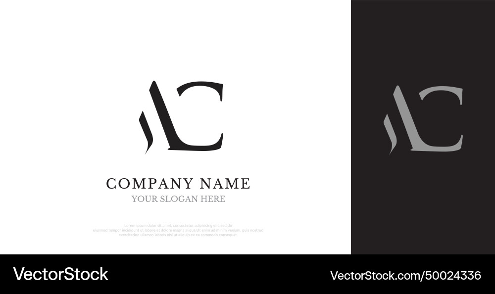 Initial ac logo design Royalty Free Vector Image