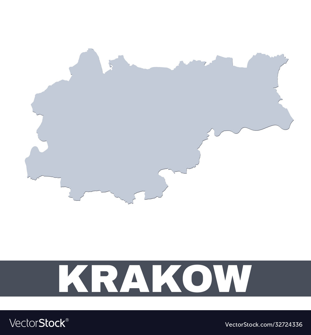 Krakow outline map map city area Royalty Free Vector Image