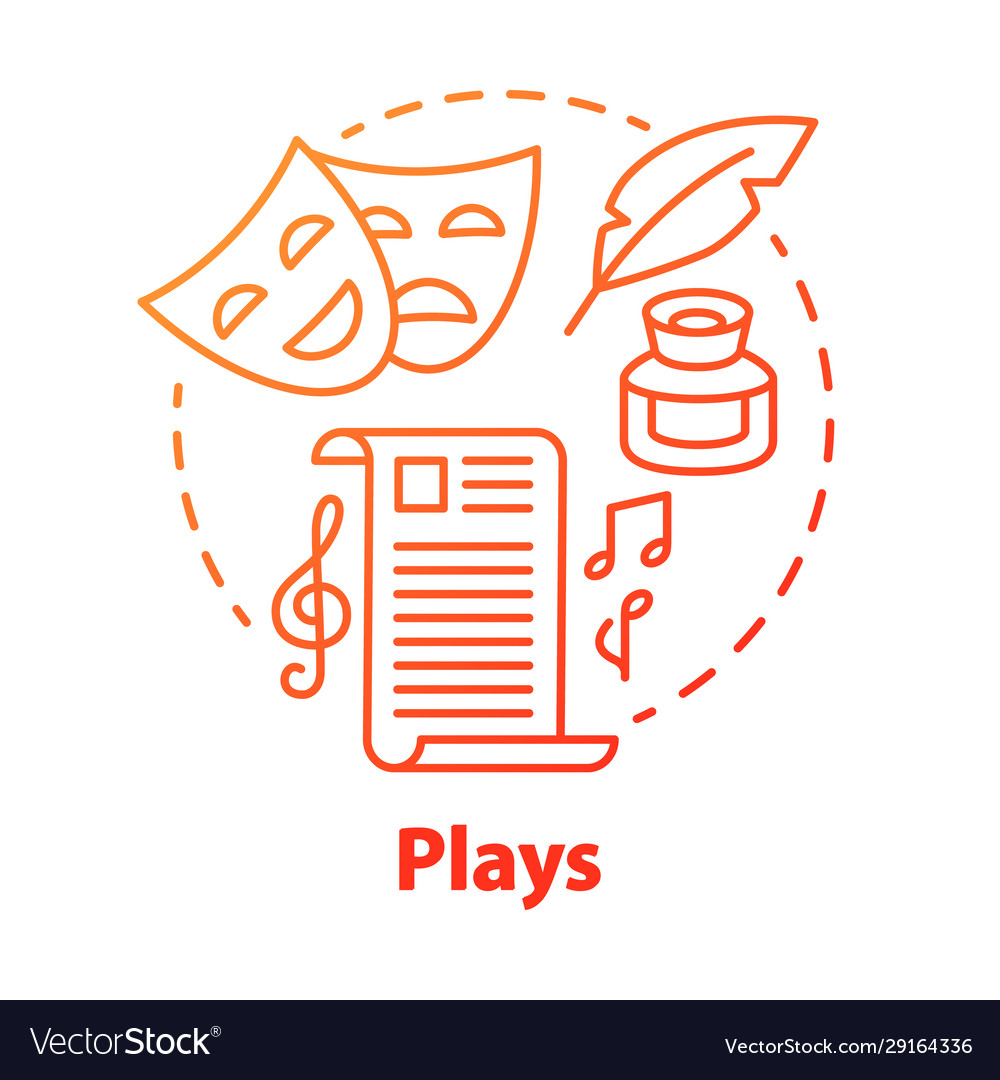 Plays red concept icon drama theatre screenplay Vector Image