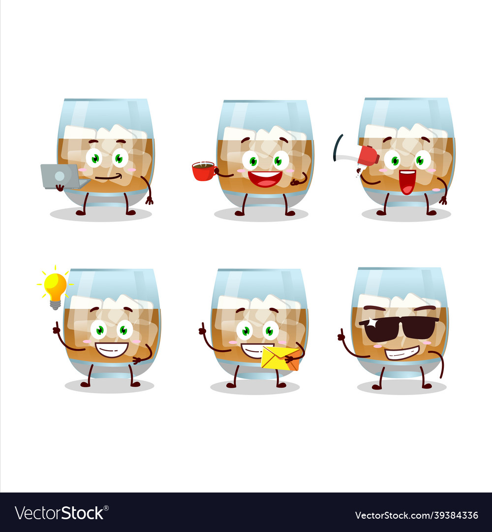 Rum drink cartoon character with various types