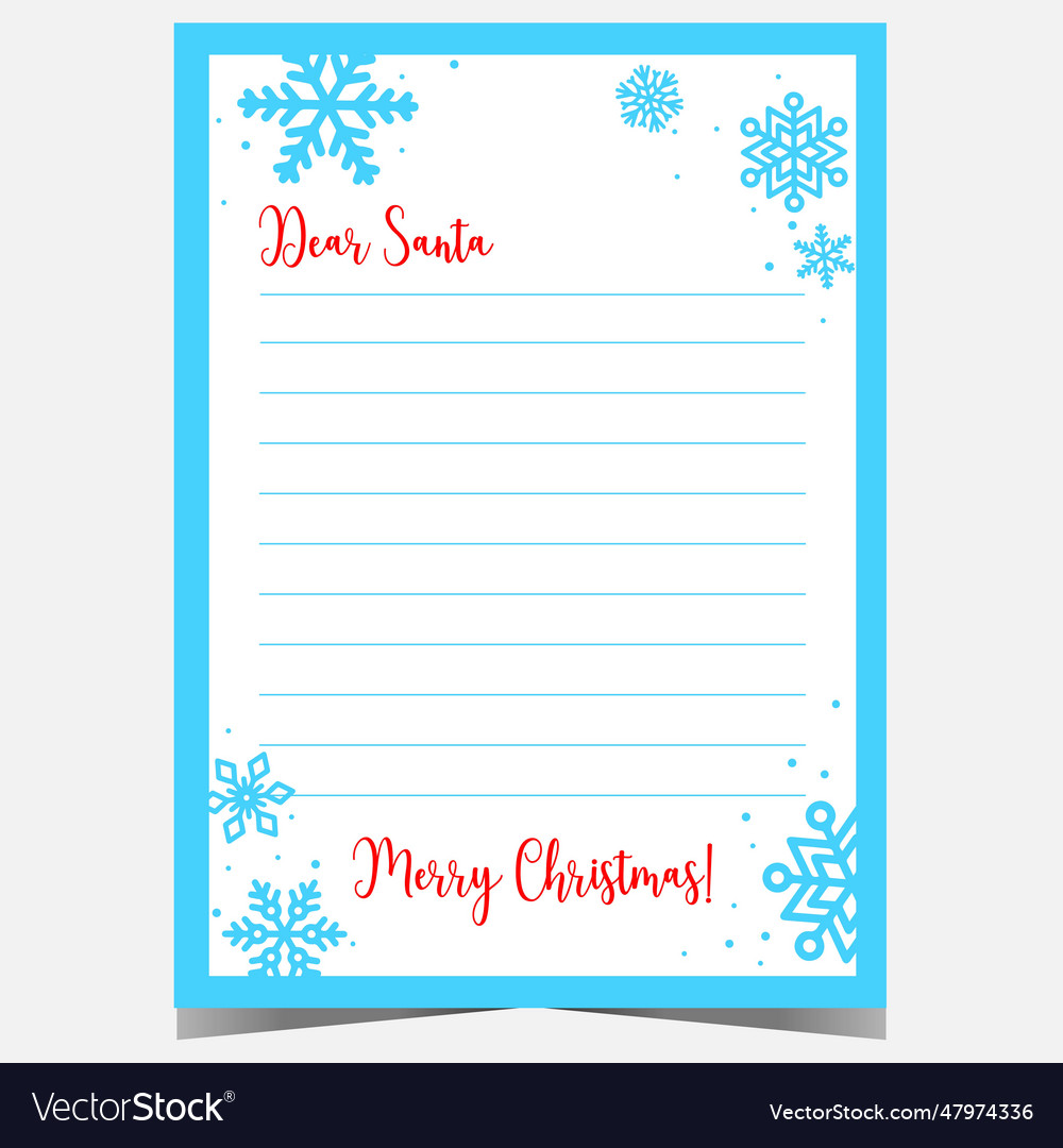 Santa claus christmas letter template design Vector Image