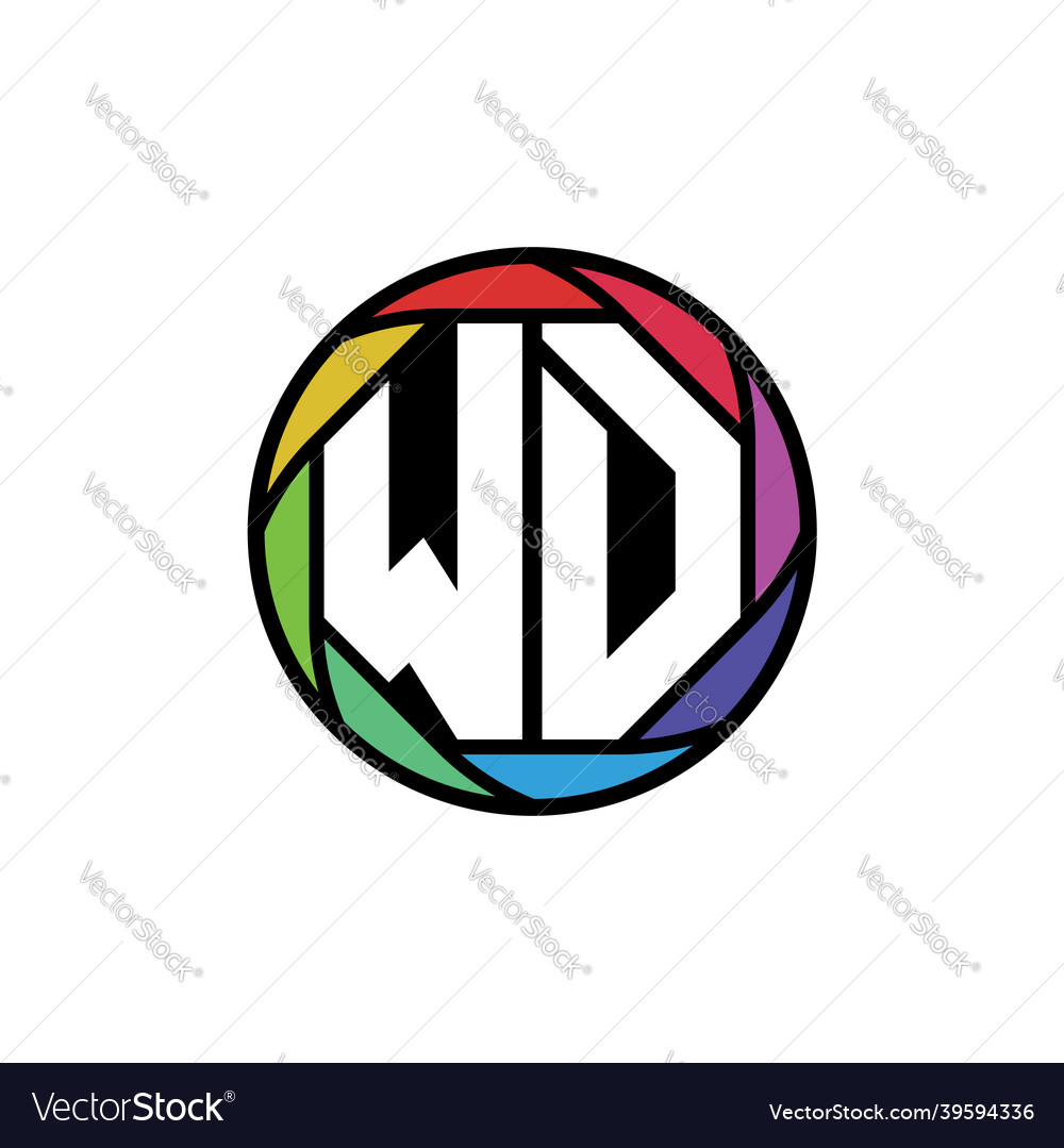 Wd monogram polygonal rainbow