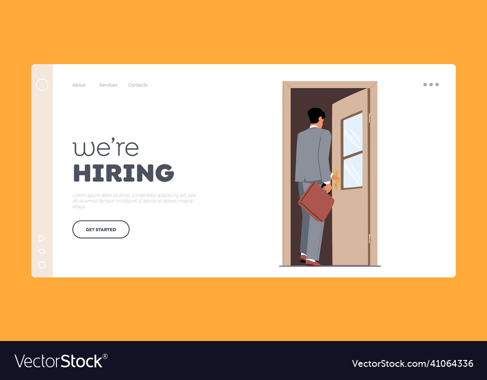 We are hiring landing page template businessman