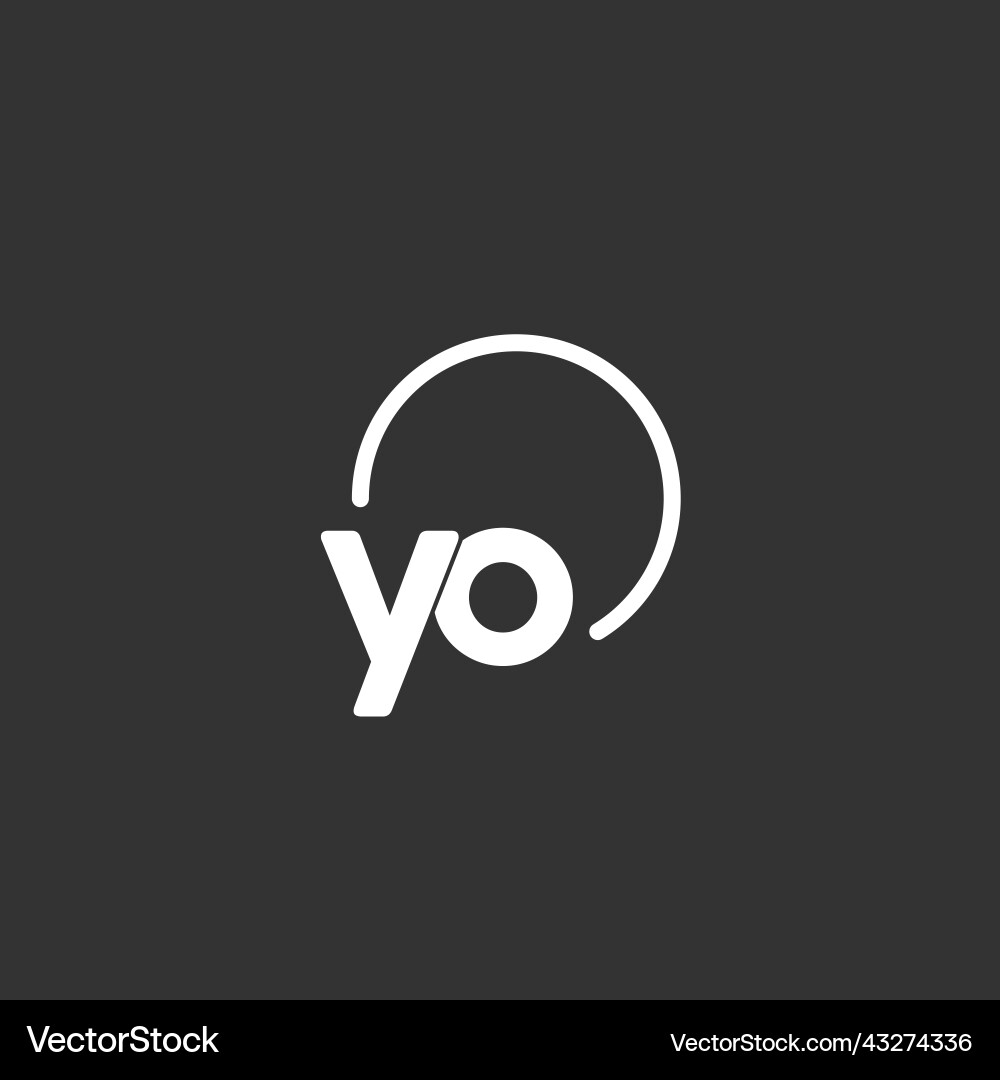 Yo initial logo with rounded circle Royalty Free Vector