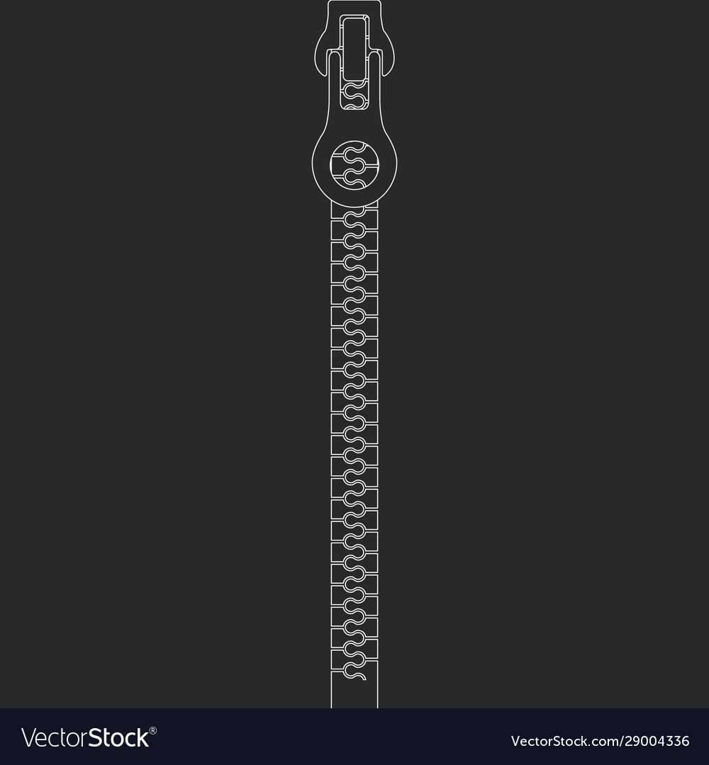 Zipper locked position Royalty Free Vector Image