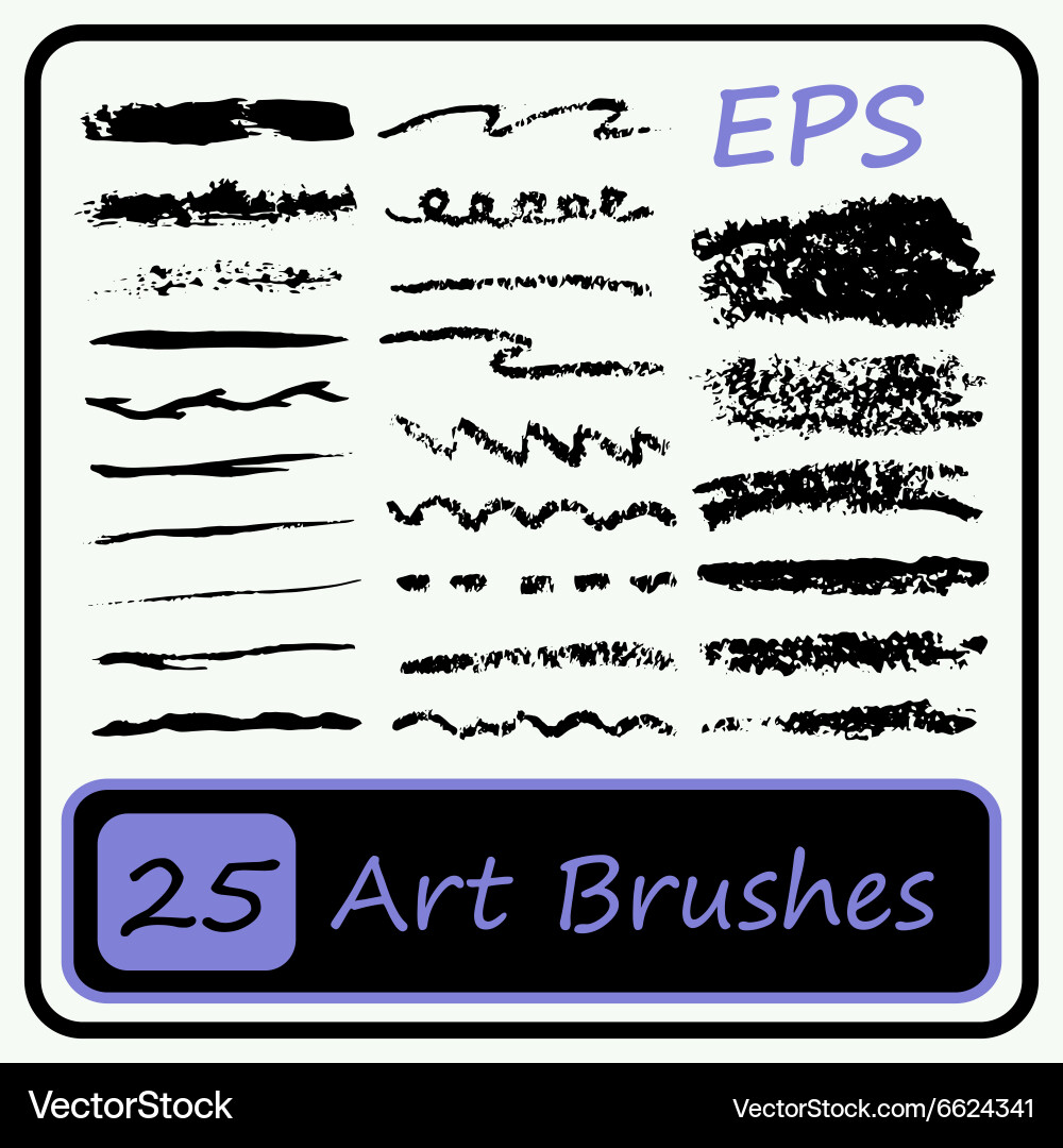 Art brushes set Royalty Free Vector Image - VectorStock
