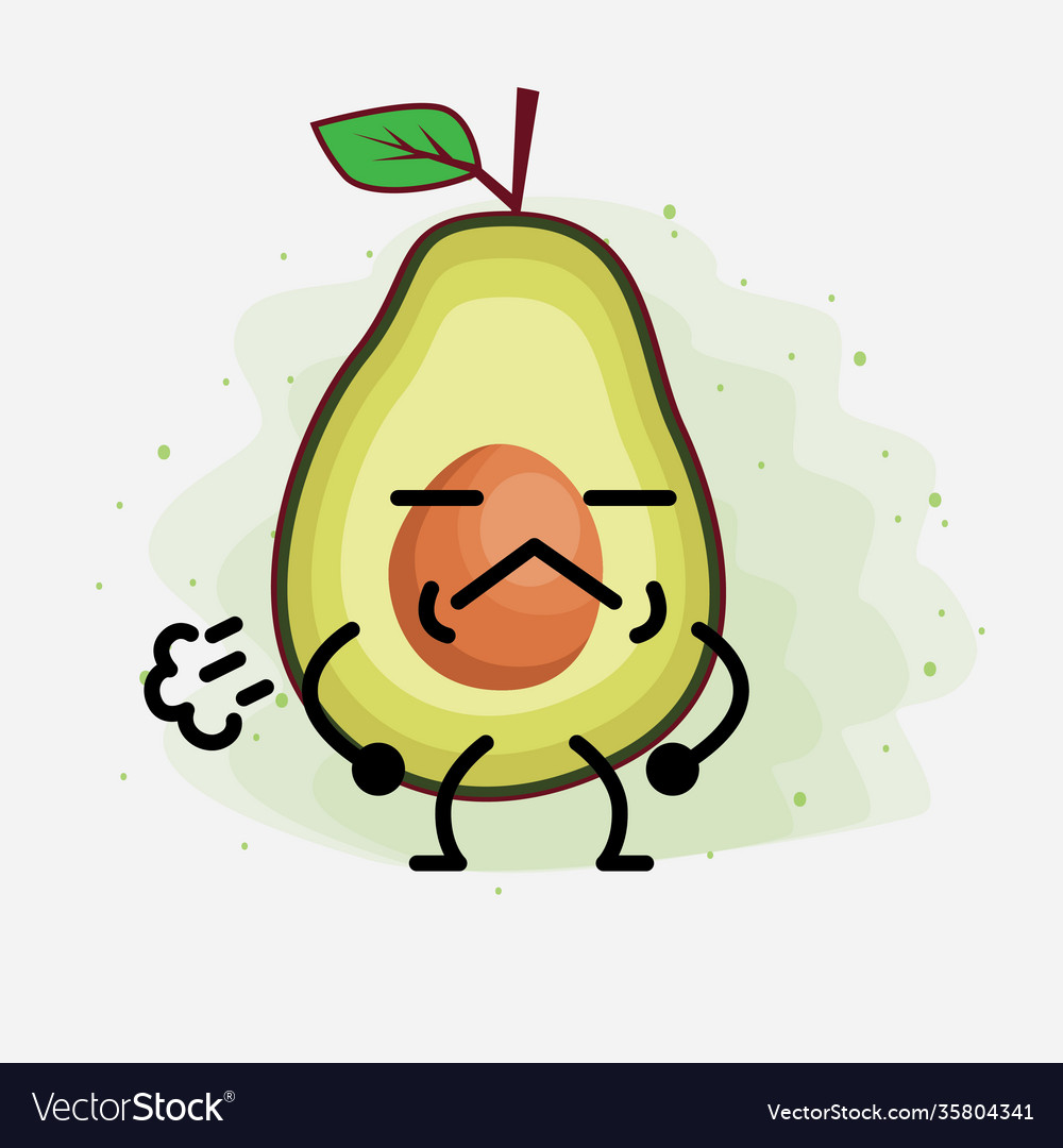 Avocado Cute Character Royalty Free Vector Image