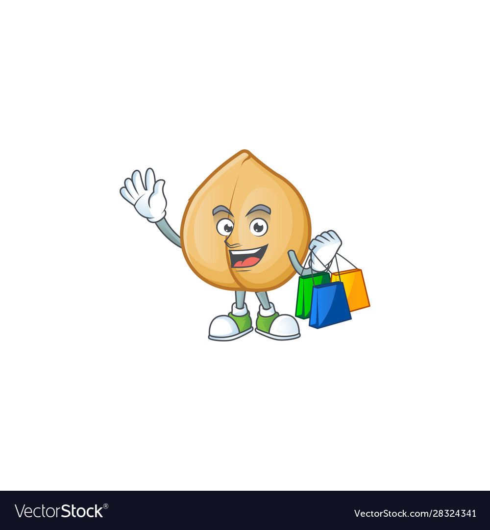 Cheerful chickpeas cartoon character waving Vector Image