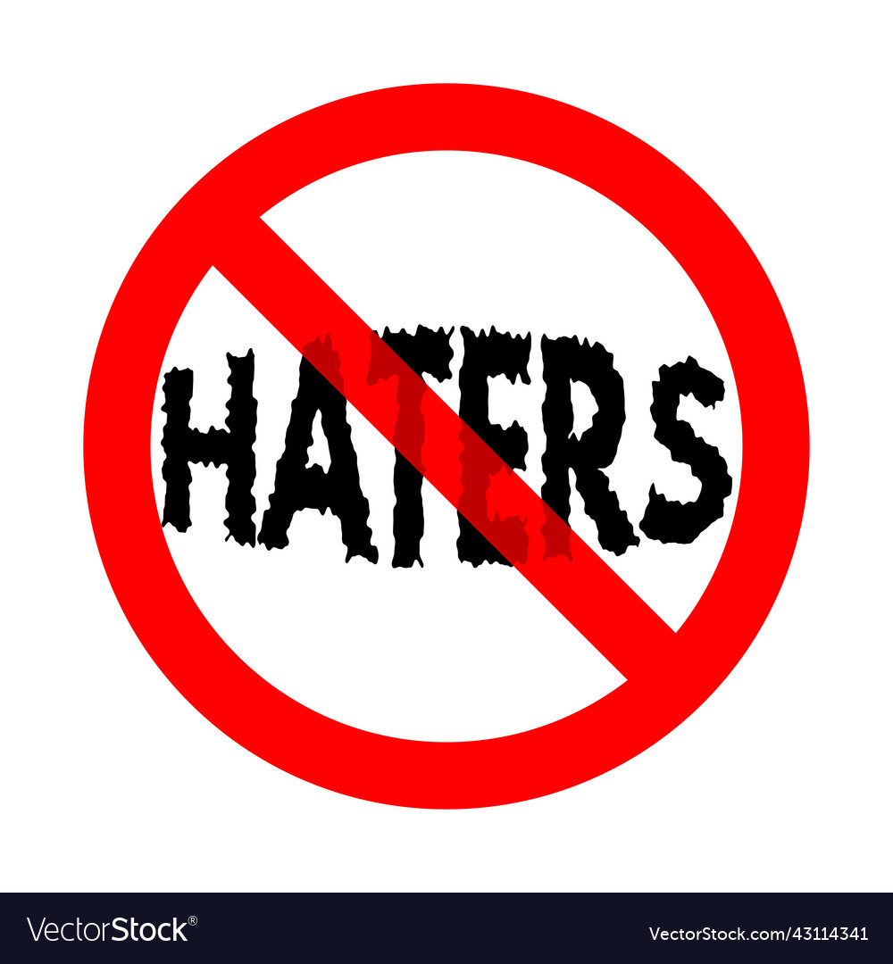 No haters allowed sign flat