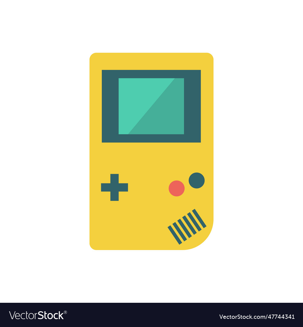 Retro portable game console in flat style Vector Image