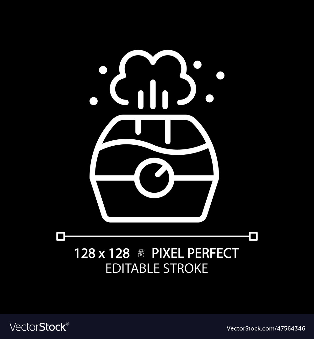 Air humidifier white linear icon for dark theme