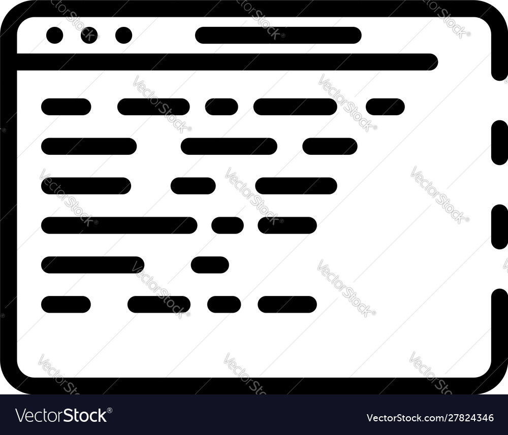 Application code icon outline style Royalty Free Vector
