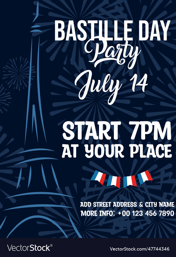 Bastille day celebration party poster flyer design